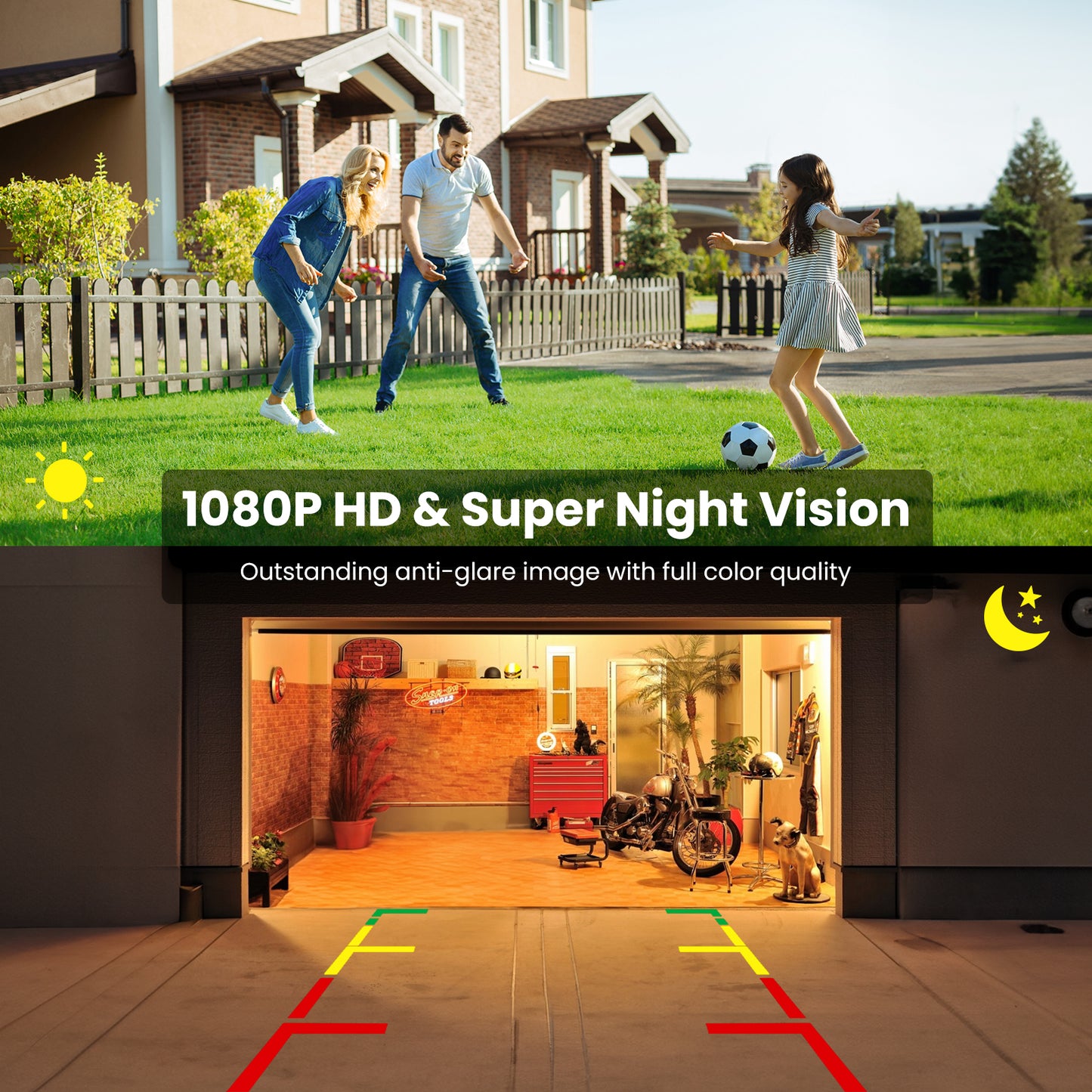 Foxpark Wireless Backup Camera for Trucks 4.8 Inch: HD 1080P Easy Install 2 Channels Back Up Camera Systems, Stable Digital Signal Night Vision Wide Angle Rear View Camera for Car Pickup Van SUV - Foxpark W11