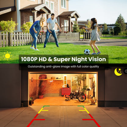 Foxpark Wireless Backup Camera for Trucks 4.8 Inch: HD 1080P Easy Install 2 Channels Back Up Camera Systems, Stable Digital Signal Night Vision Wide Angle Rear View Camera for Car Pickup Van SUV - Foxpark W11