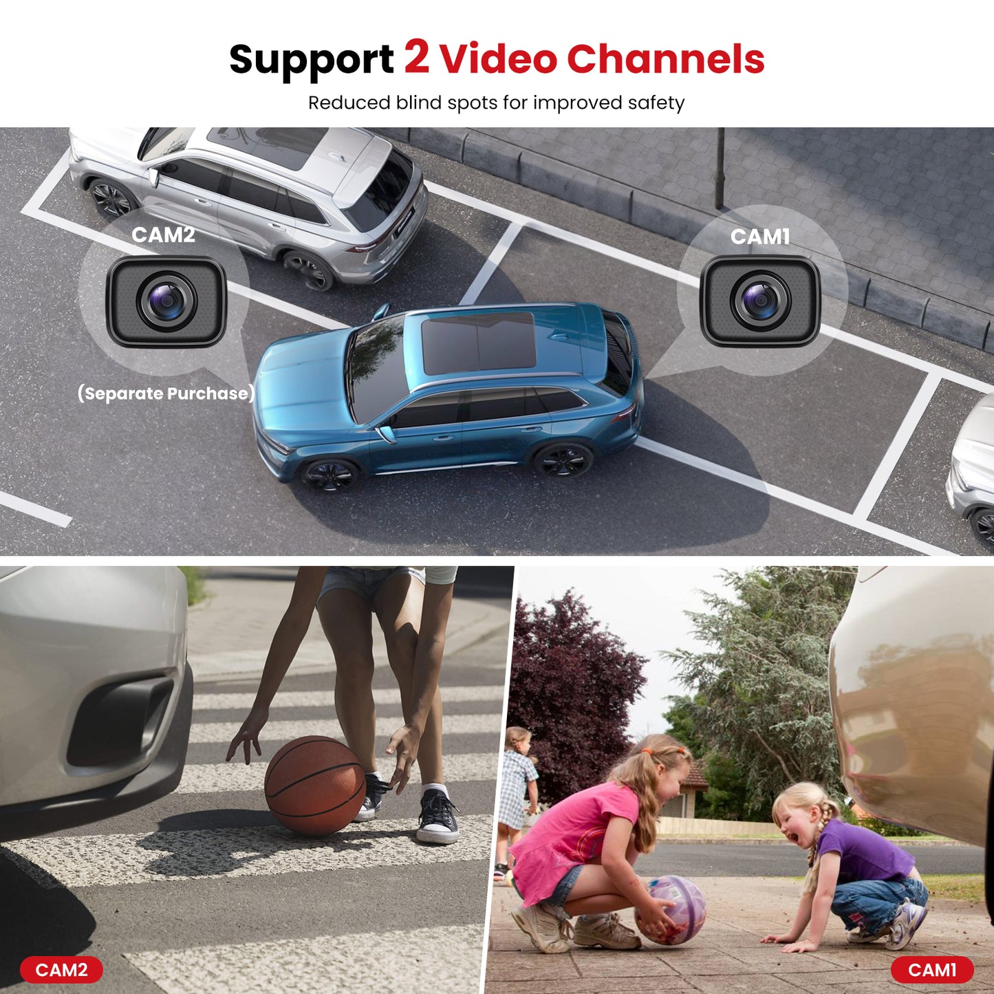 Foxpark Wireless Backup Camera for Trucks 4.8 Inch: HD 1080P Easy Install 2 Channels Back Up Camera Systems, Stable Digital Signal Night Vision Wide Angle Rear View Camera for Car Pickup Van SUV - Foxpark W11