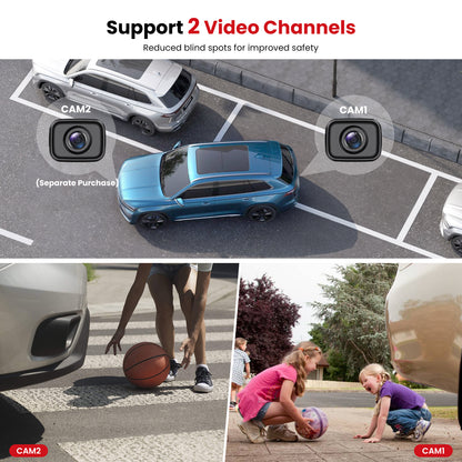 Foxpark Wireless Backup Camera for Trucks 4.8 Inch: HD 1080P Easy Install 2 Channels Back Up Camera Systems, Stable Digital Signal Night Vision Wide Angle Rear View Camera for Car Pickup Van SUV - Foxpark W11