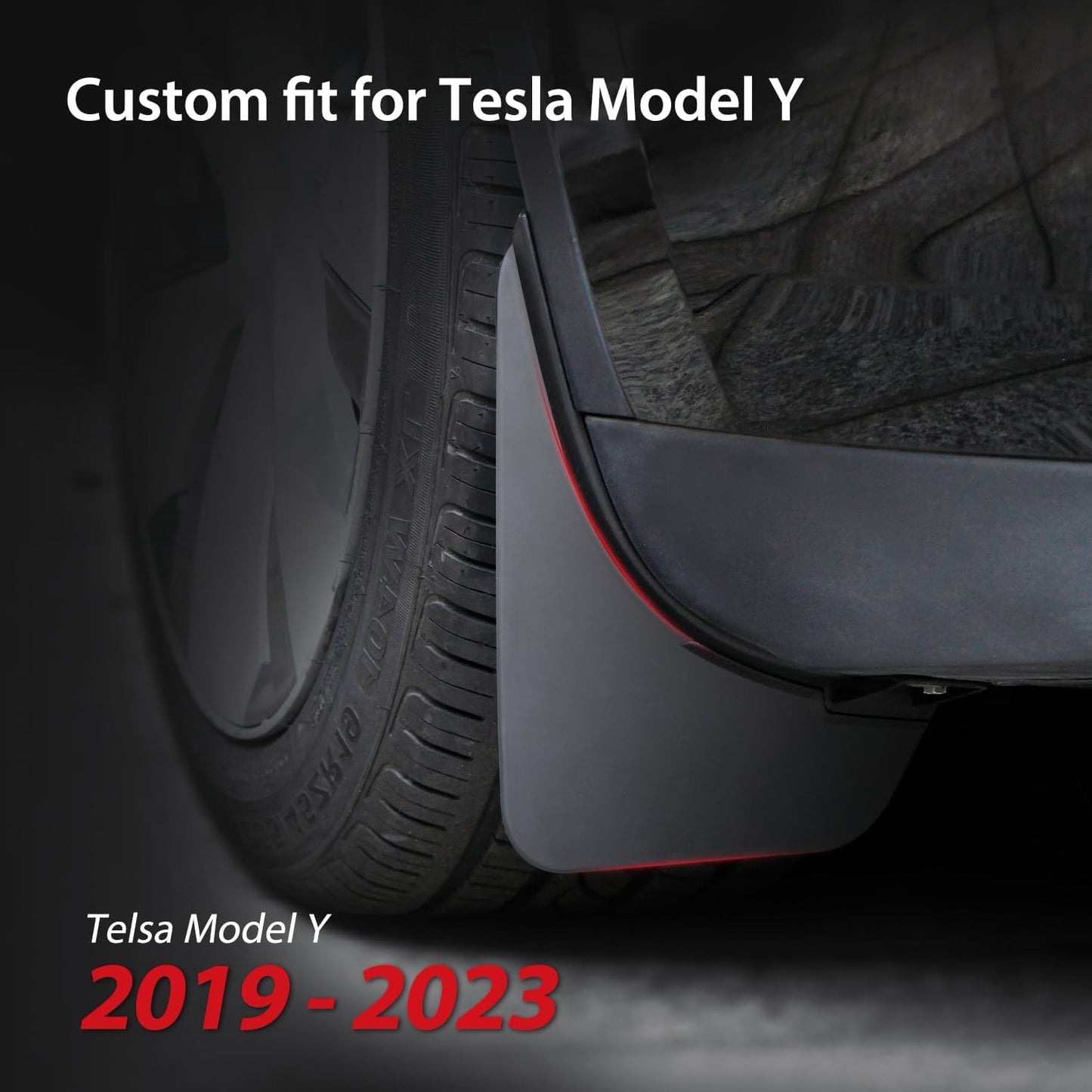 Foxpark Tesla Model Y Mud Flaps Custom Fit, Splash Guards All Weather Winter Durable Protection, No Need to Drill, Model Y Accessories 2023