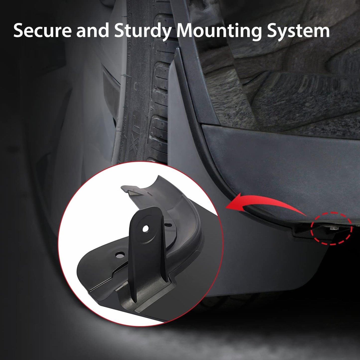 Foxpark Tesla Model Y Mud Flaps Custom Fit, Splash Guards All Weather Winter Durable Protection, No Need to Drill, Model Y Accessories 2023