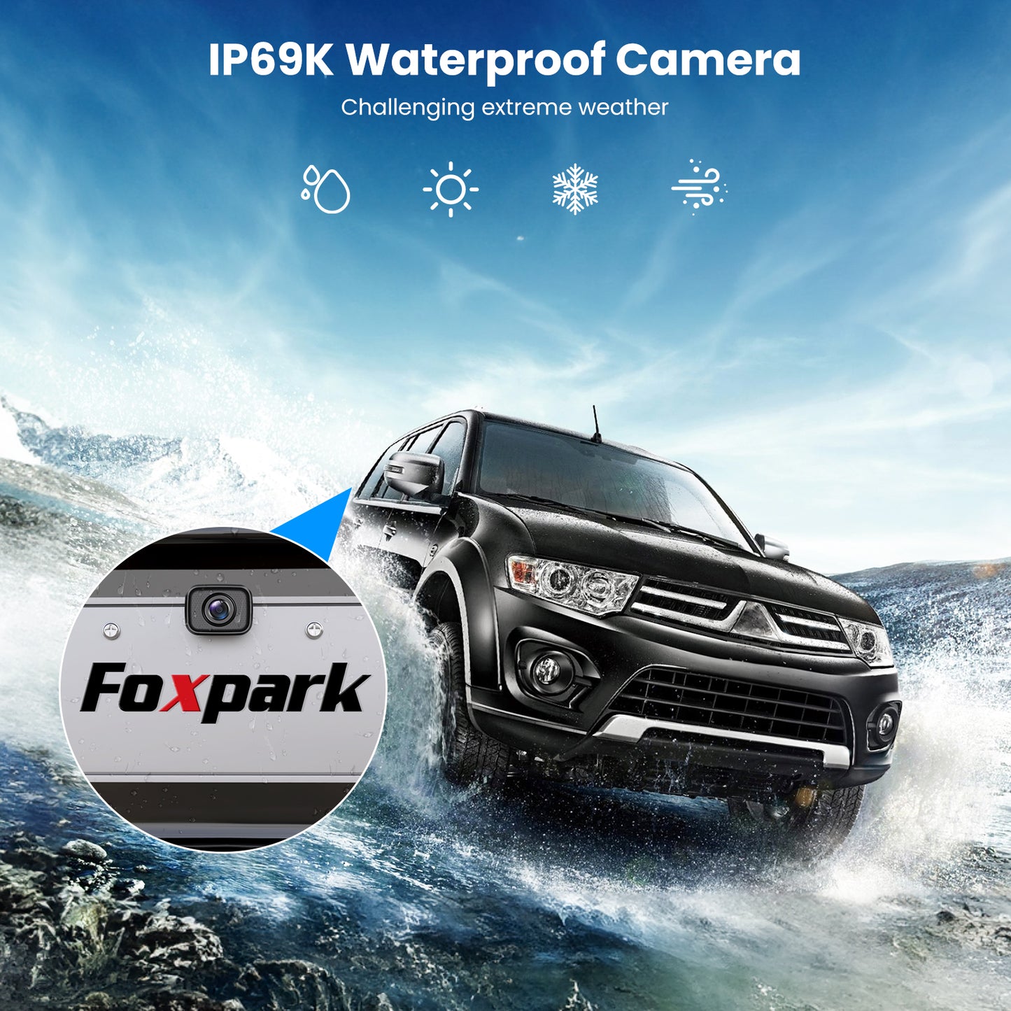 Foxpark Wireless Backup Camera for Trucks 4.8 Inch: HD 1080P Easy Install 2 Channels Back Up Camera Systems, Stable Digital Signal Night Vision Wide Angle Rear View Camera for Car Pickup Van SUV - Foxpark W11
