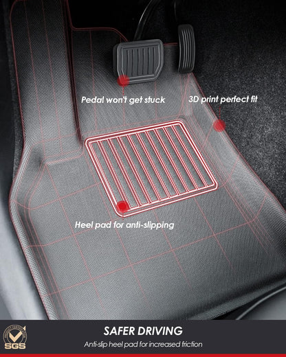 Tesla Model Y Floor Mats Custom Fit for Model Y 2023 2022 2021, Foxpark All-Weather 100% TPE Odorless Waterproof, 1st & 2nd Row, Rear & Front Trunk, Cargo Liners, Full Set Accessories